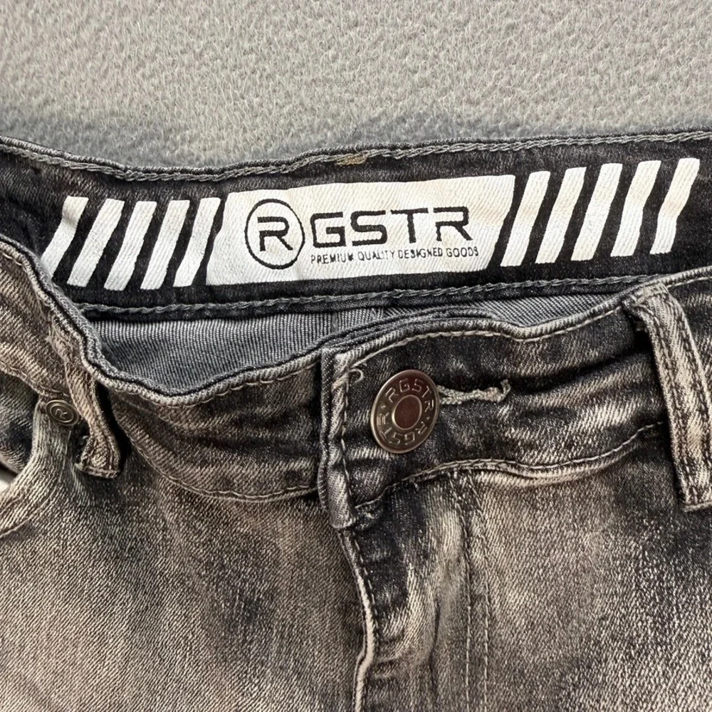 RGSTR Distressed Ripped Denim Jeans Slim Fit 34 FIT 32x30 Gray Acid Wash Street